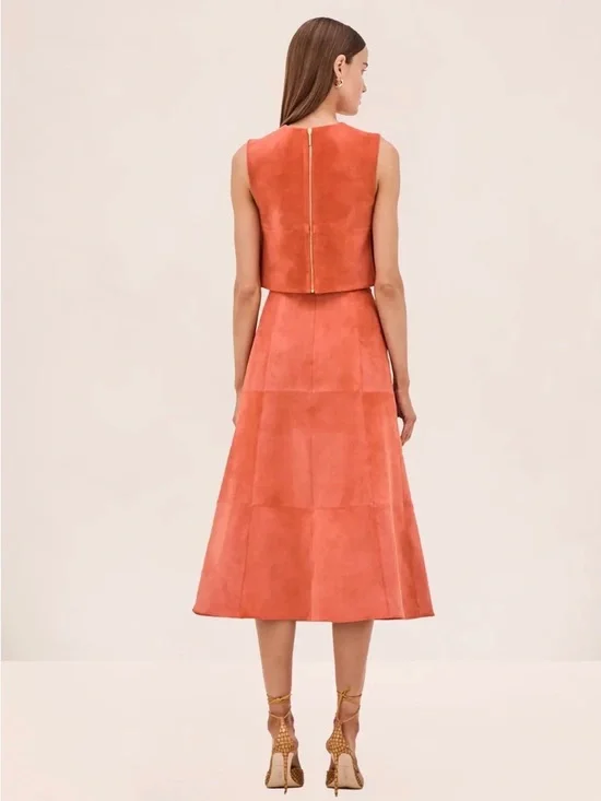 Alexis Benty Skirt in Faux Amber Suede - Picture 2 of 6